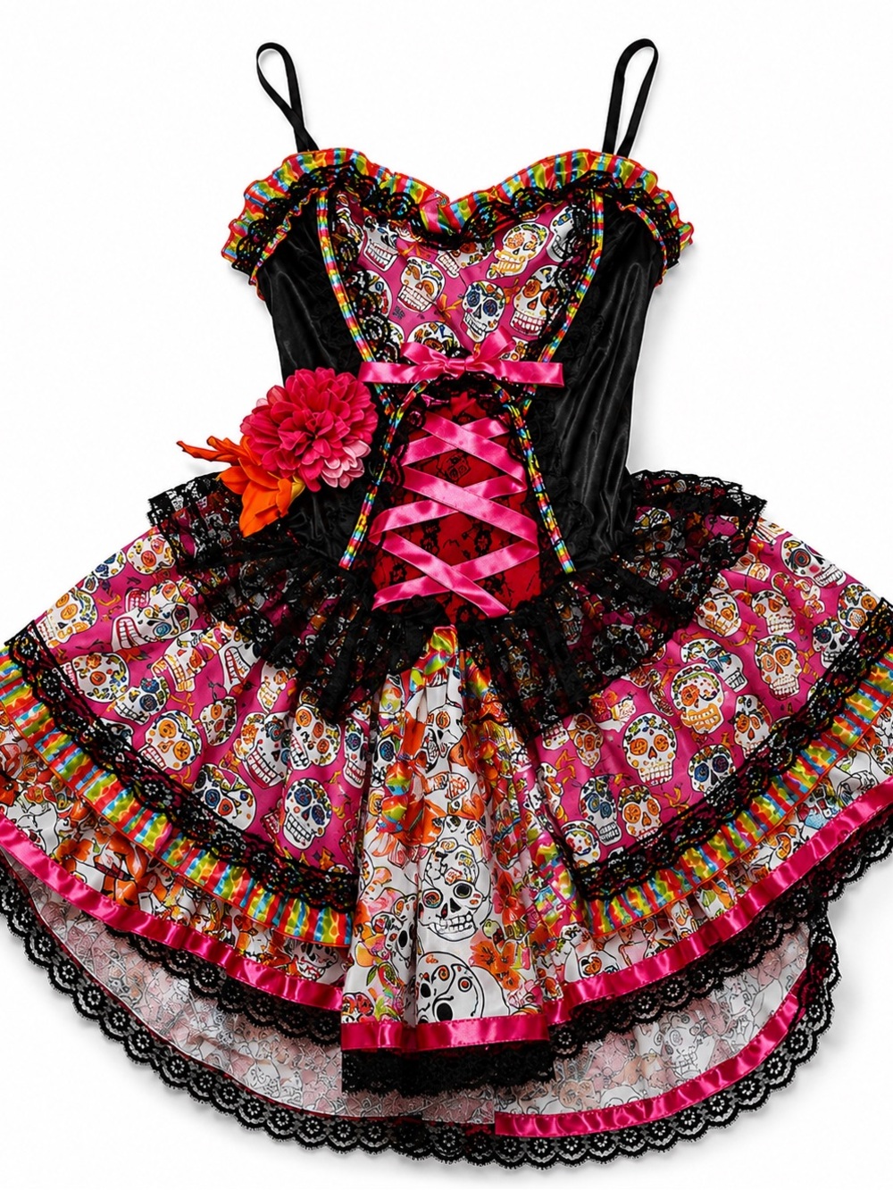 Spirit Halloween Day of the Dead Sugar Skull Dress Costume, Women’s Adult Small - Picture 1 of 14